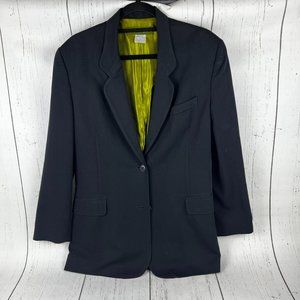 Vintage Susie Tompkins Black Blazer w Green Lining